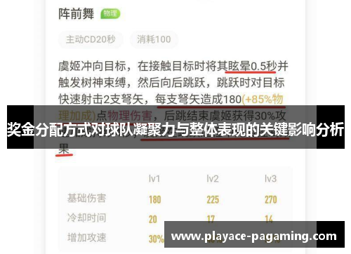 奖金分配方式对球队凝聚力与整体表现的关键影响分析